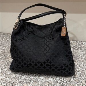 Coach Black Patterned Shoulder Bag